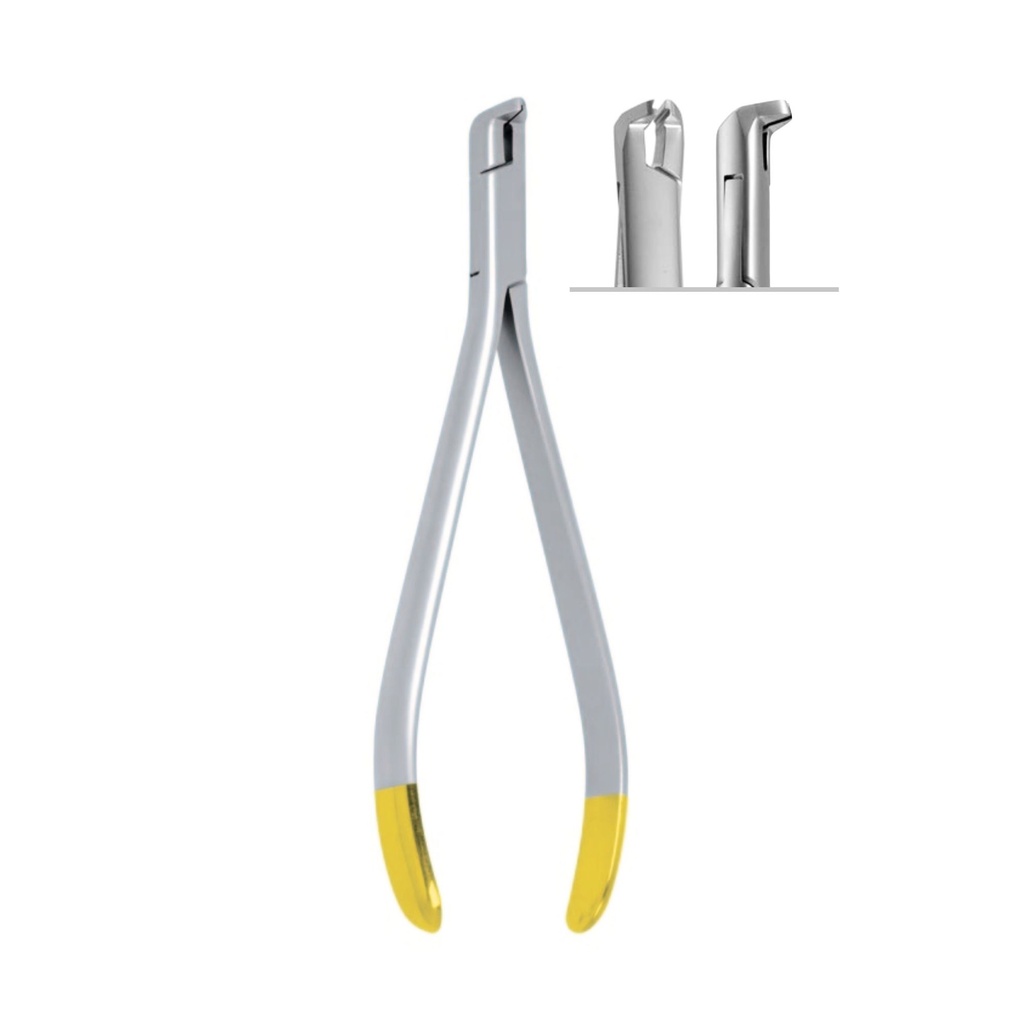 [4227] Distal End-Cutter tang med sikkerhedsgreb, ◯ Ø 0,35 mm / .014”, ▢ 0,55x0,64 mm / .021”x.025, 13 cm, TC | ErgoDenta