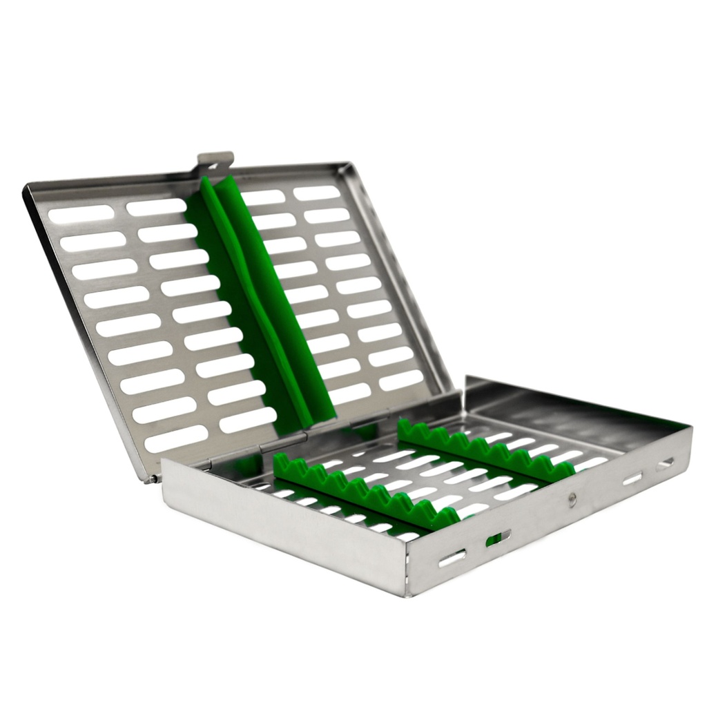 Steriliseringskassetter til 10, 185x130x20 mm, grøn | ErgoDenta