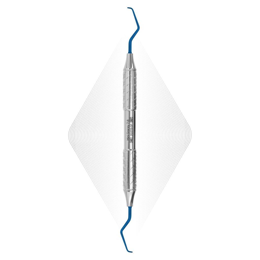 [2103TB-SP] Mini Gracey curette 7-8, blå, til implantater (titanium) | ErgoDenta