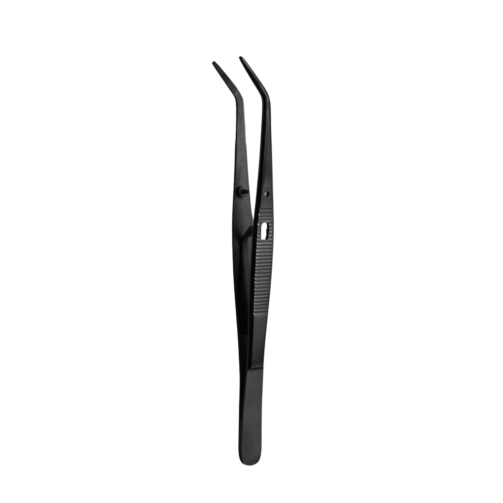 [3630-3A] College pincet, takket, med Lock, 15 cm, sort