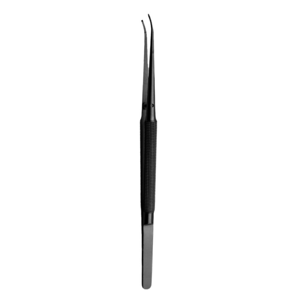 [3802-3CG] Mikrokirurgisk pincet, buet, 1-2, 18 cm, sort